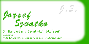 jozsef szvatko business card